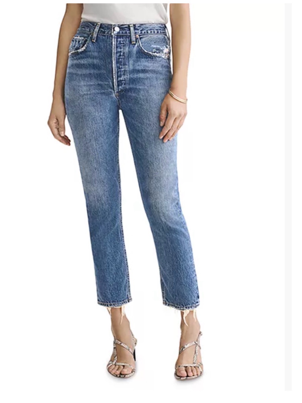 Agolde Riley High-Rise Straight Crop Jeans In Frequency Wash